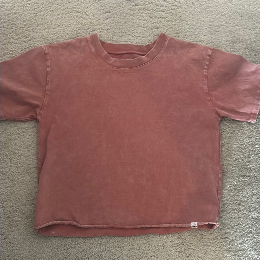 Brown Short Sleeve Tee Casual Cotton